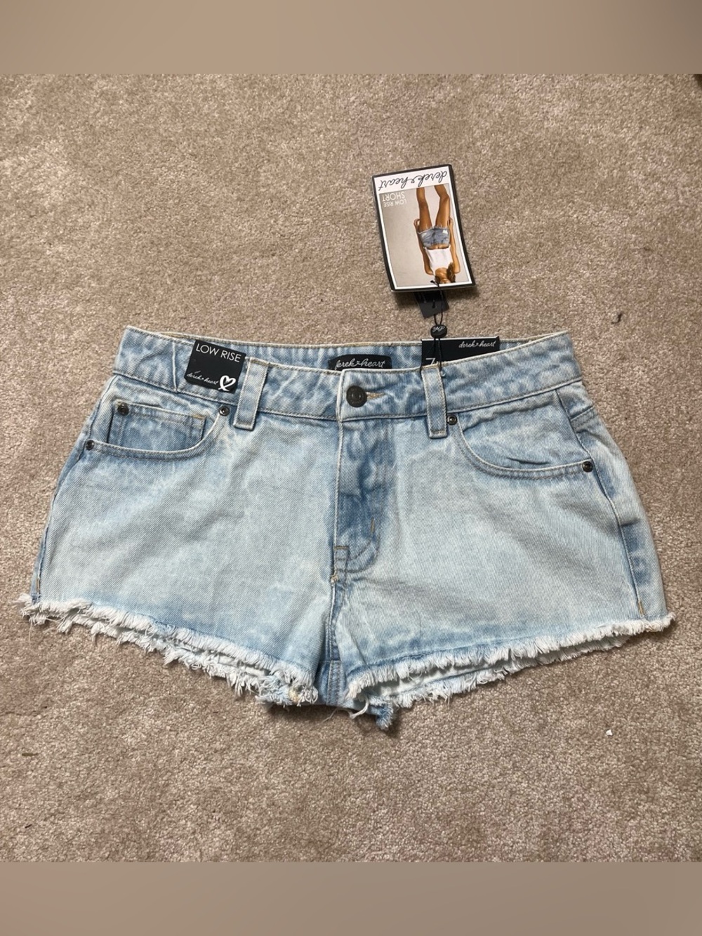 Derek Heart low rise blue denim shorts size 7